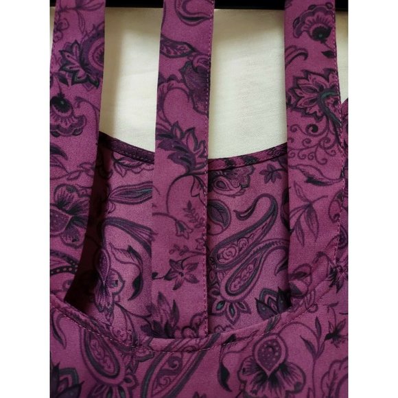 Torrid Women's Maroon Floral Pattern Short Sleeve Cut Out Back 3X - Picture 4 of 4